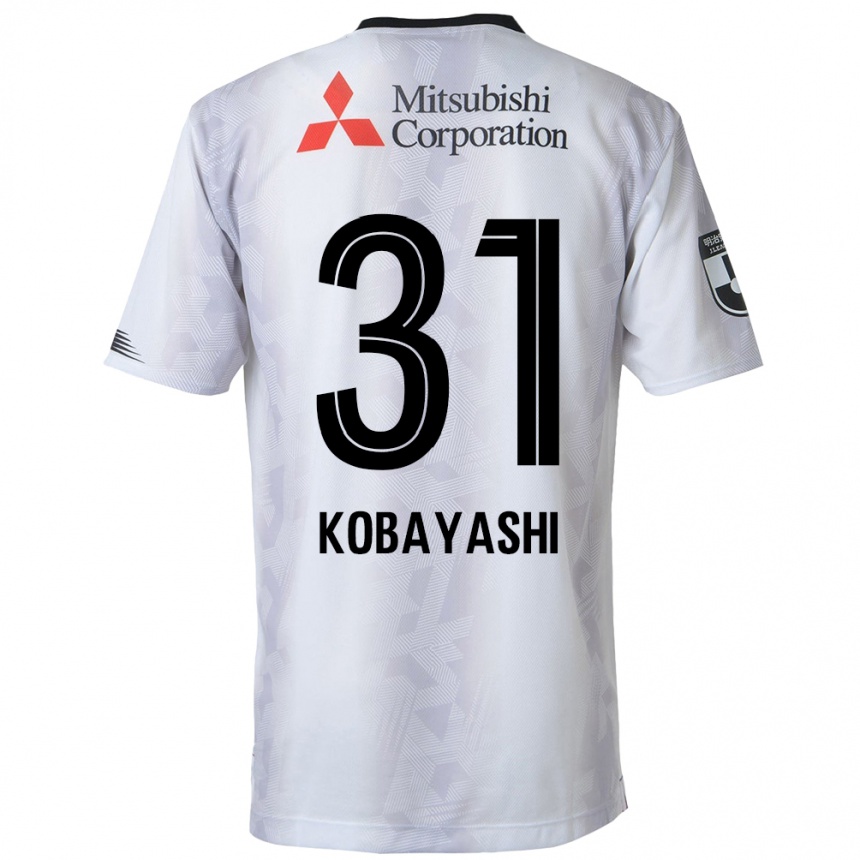 Niño Fútbol Camiseta Masataka Kobayashi #31 Blanco Negro 2ª Equipación 2024/25 Argentina