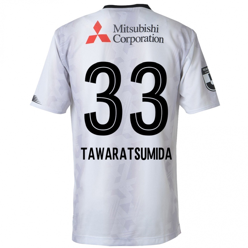 Niño Fútbol Camiseta Kota Tawaratsumida #33 Blanco Negro 2ª Equipación 2024/25 Argentina