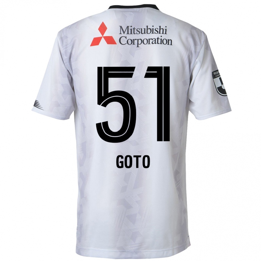 Niño Fútbol Camiseta Wataru Goto #51 Blanco Negro 2ª Equipación 2024/25 Argentina