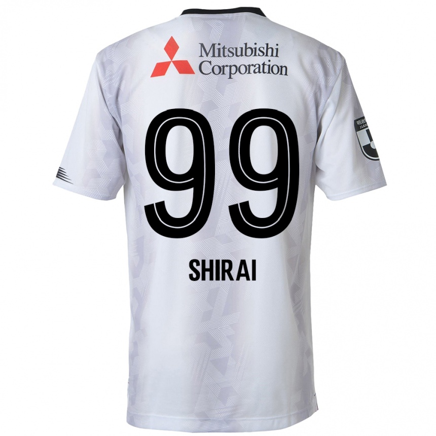 Niño Fútbol Camiseta Kosuke Shirai #99 Blanco Negro 2ª Equipación 2024/25 Argentina