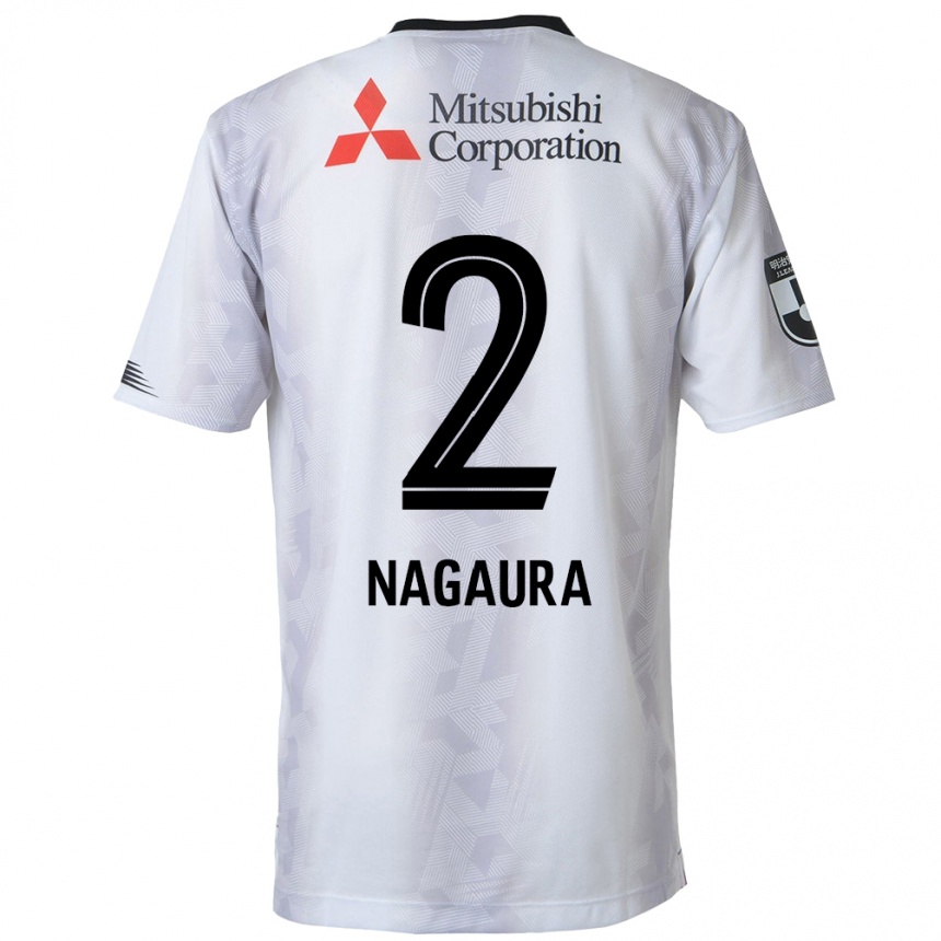 Niño Fútbol Camiseta Koshi Nagaura #2 Blanco Negro 2ª Equipación 2024/25 Argentina