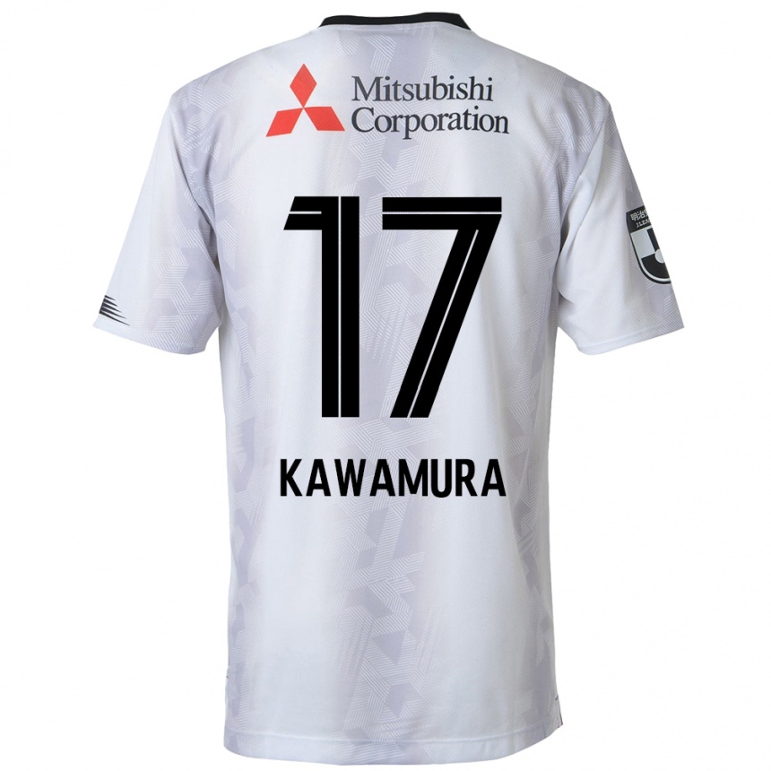 Niño Fútbol Camiseta Riku Kawamura #17 Blanco Negro 2ª Equipación 2024/25 Argentina