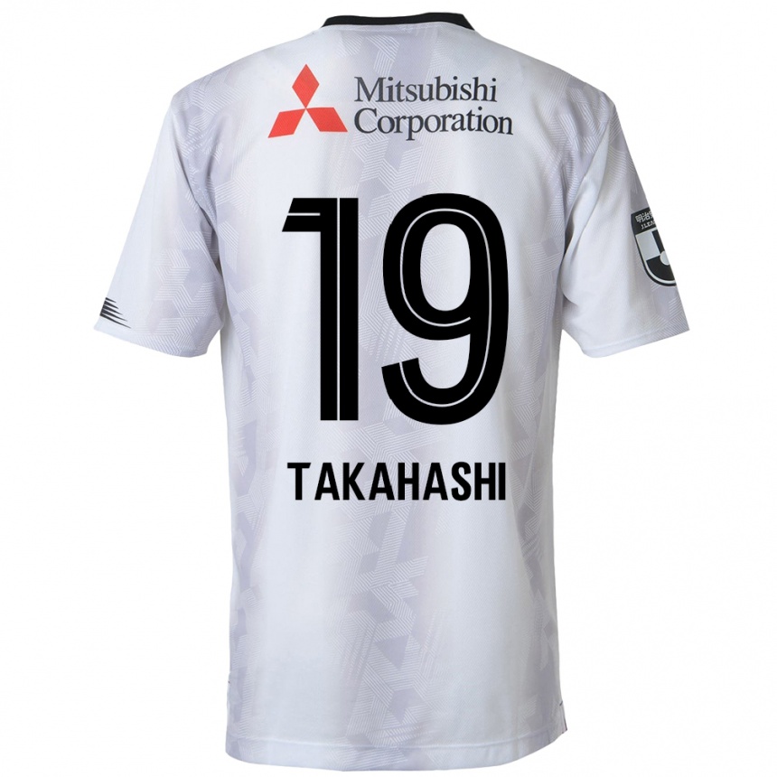 Niño Fútbol Camiseta Yuya Takahashi #19 Blanco Negro 2ª Equipación 2024/25 Argentina