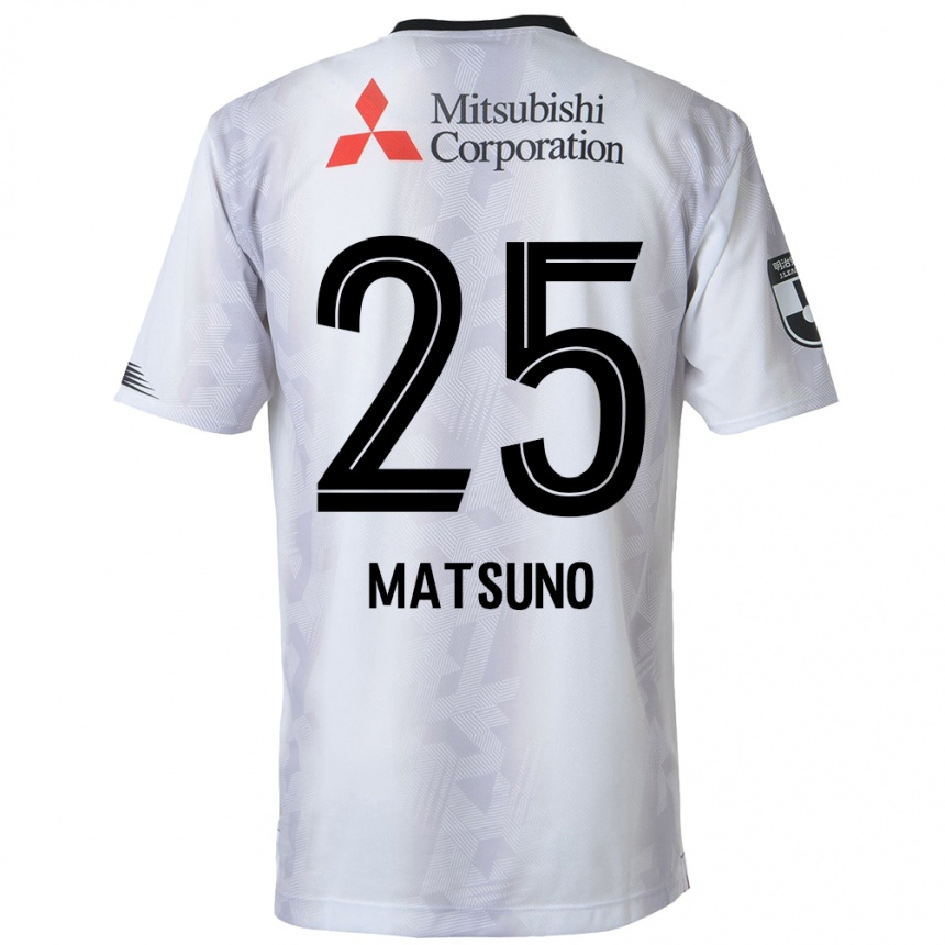 Niño Fútbol Camiseta Taichi Matsuno #25 Blanco Negro 2ª Equipación 2024/25 Argentina