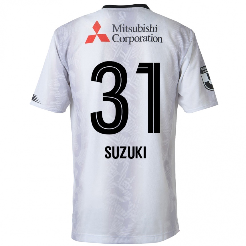 Niño Fútbol Camiseta Kaede Suzuki #31 Blanco Negro 2ª Equipación 2024/25 Argentina