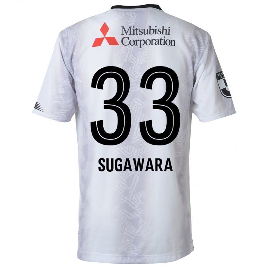 Niño Fútbol Camiseta Yuta Sugawara #33 Blanco Negro 2ª Equipación 2024/25 Argentina