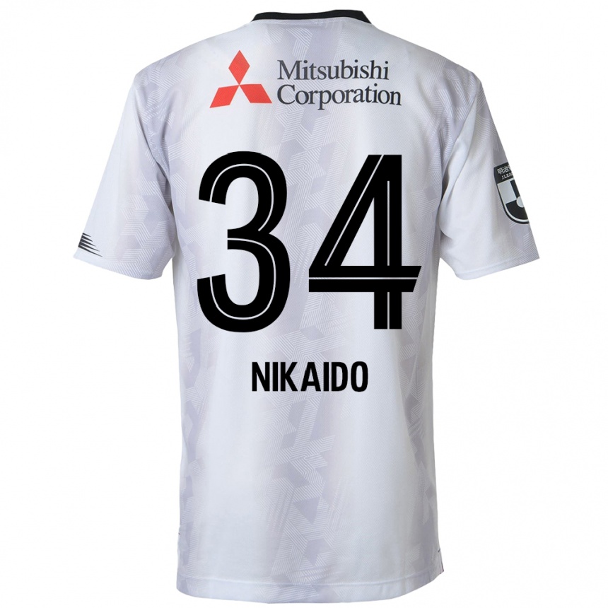 Niño Fútbol Camiseta Rintaro Nikaido #34 Blanco Negro 2ª Equipación 2024/25 Argentina