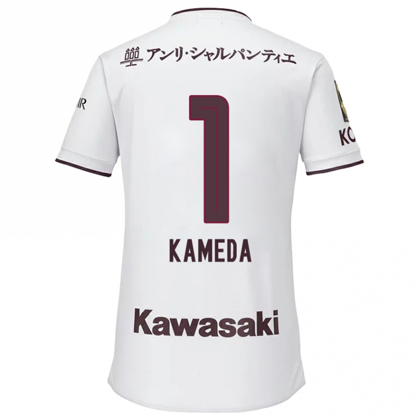 Niño Fútbol Camiseta Taiga Kameda #1 Blanco Rojo 2ª Equipación 2024/25 Argentina