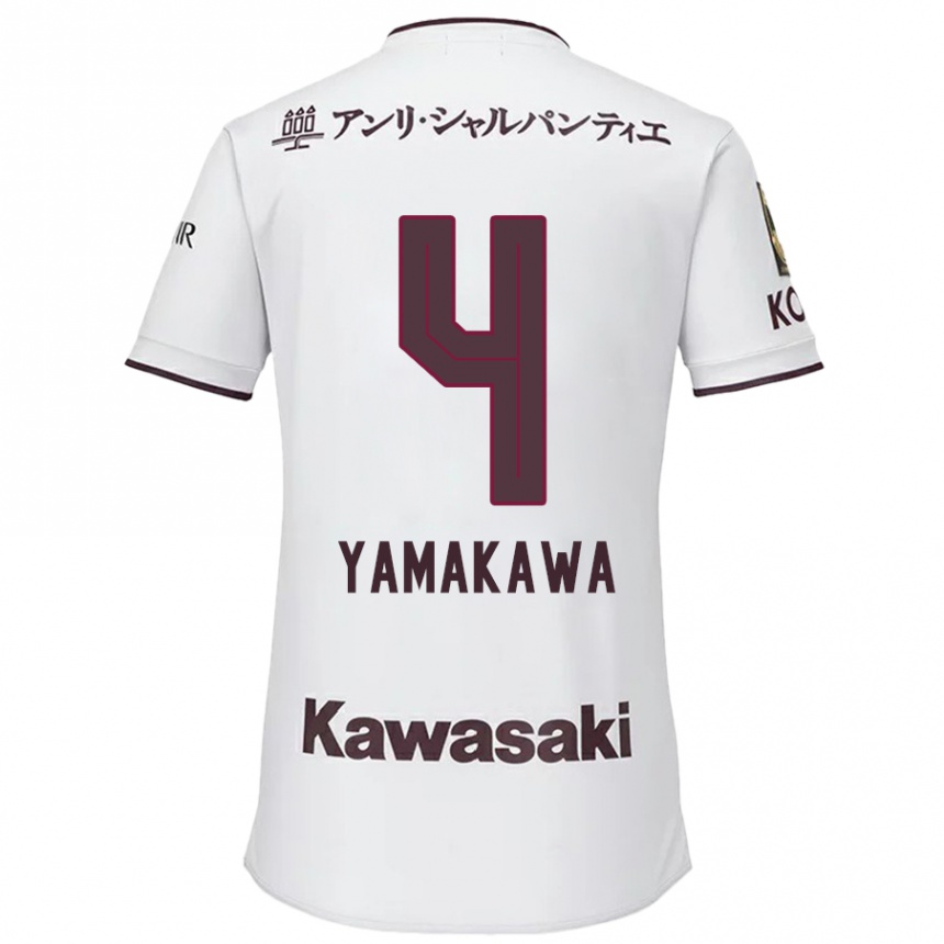 Niño Fútbol Camiseta Tetsushi Yamakawa #4 Blanco Rojo 2ª Equipación 2024/25 Argentina