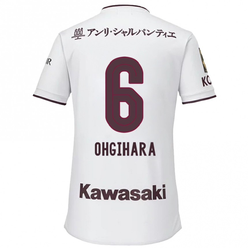 Niño Fútbol Camiseta Takahiro Ogihara #6 Blanco Rojo 2ª Equipación 2024/25 Argentina