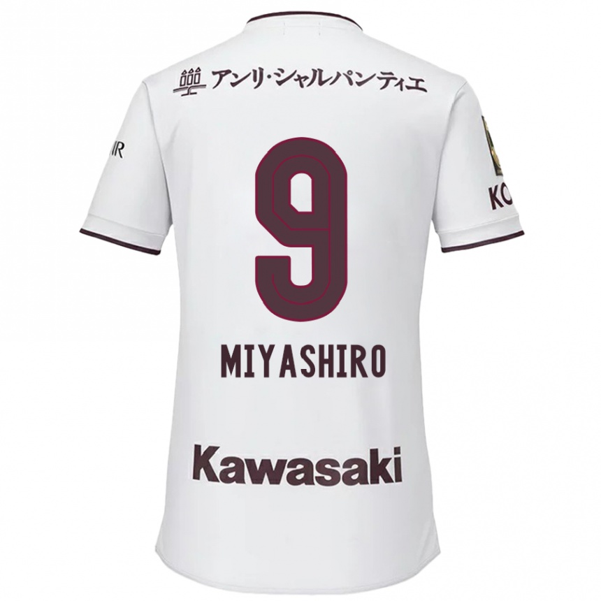 Niño Fútbol Camiseta Taisei Miyashiro #9 Blanco Rojo 2ª Equipación 2024/25 Argentina