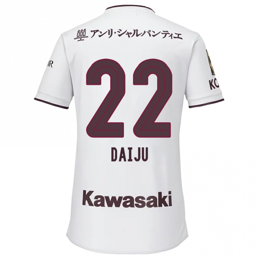 Niño Fútbol Camiseta Daiju Sasaki #22 Blanco Rojo 2ª Equipación 2024/25 Argentina