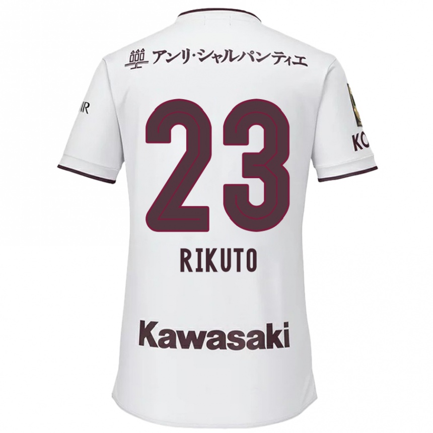 Niño Fútbol Camiseta Rikuto Hirose #23 Blanco Rojo 2ª Equipación 2024/25 Argentina