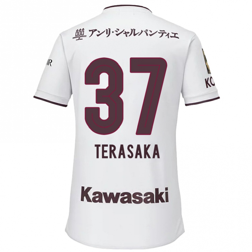 Niño Fútbol Camiseta Shogo Terasaka #37 Blanco Rojo 2ª Equipación 2024/25 Argentina