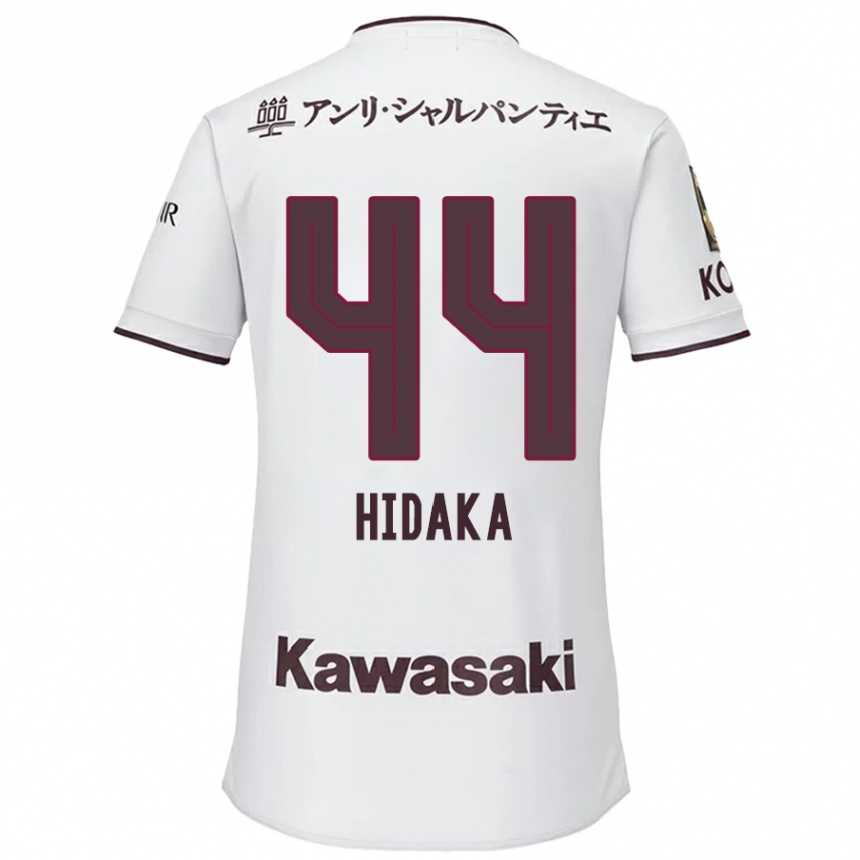 Niño Fútbol Camiseta Mitsuki Hidaka #44 Blanco Rojo 2ª Equipación 2024/25 Argentina