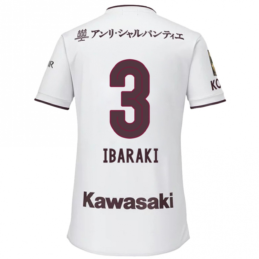 Niño Fútbol Camiseta Riku Ibaraki #3 Blanco Rojo 2ª Equipación 2024/25 Argentina