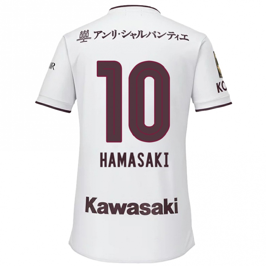 Niño Fútbol Camiseta Kento Hamasaki #10 Blanco Rojo 2ª Equipación 2024/25 Argentina