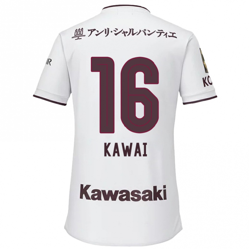 Niño Fútbol Camiseta Yuka Kawai #16 Blanco Rojo 2ª Equipación 2024/25 Argentina