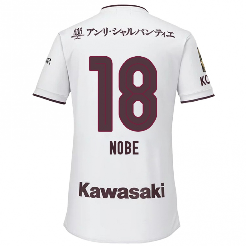 Niño Fútbol Camiseta Tomohiro Nobe #18 Blanco Rojo 2ª Equipación 2024/25 Argentina