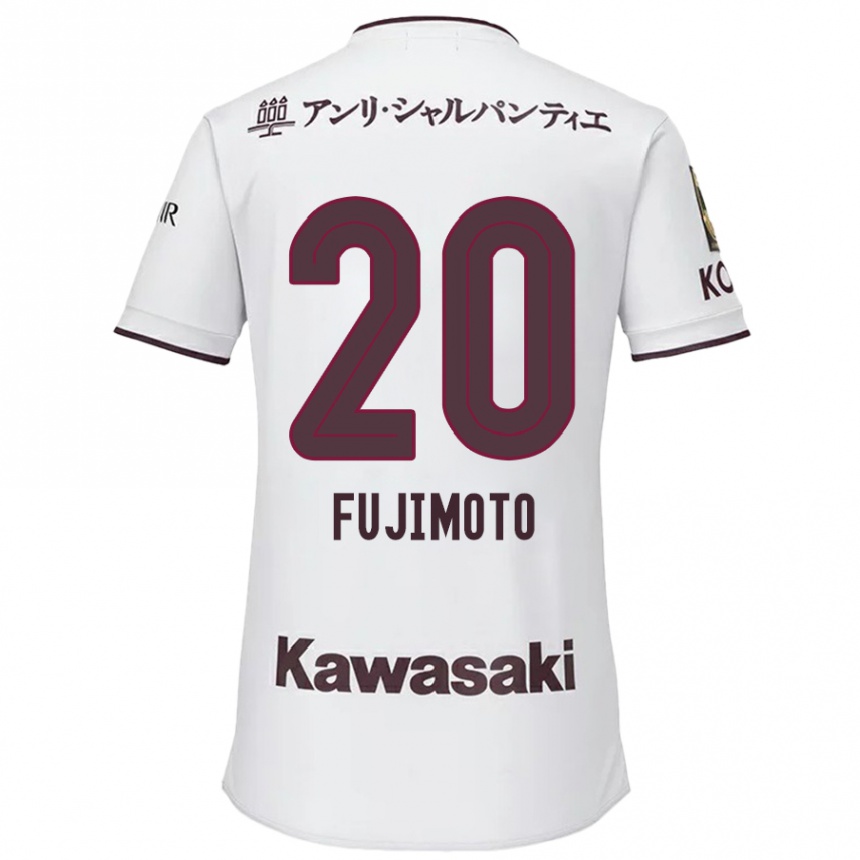 Niño Fútbol Camiseta Riku Fujimoto #20 Blanco Rojo 2ª Equipación 2024/25 Argentina