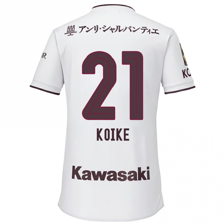 Niño Fútbol Camiseta Shusuke Koike #21 Blanco Rojo 2ª Equipación 2024/25 Argentina