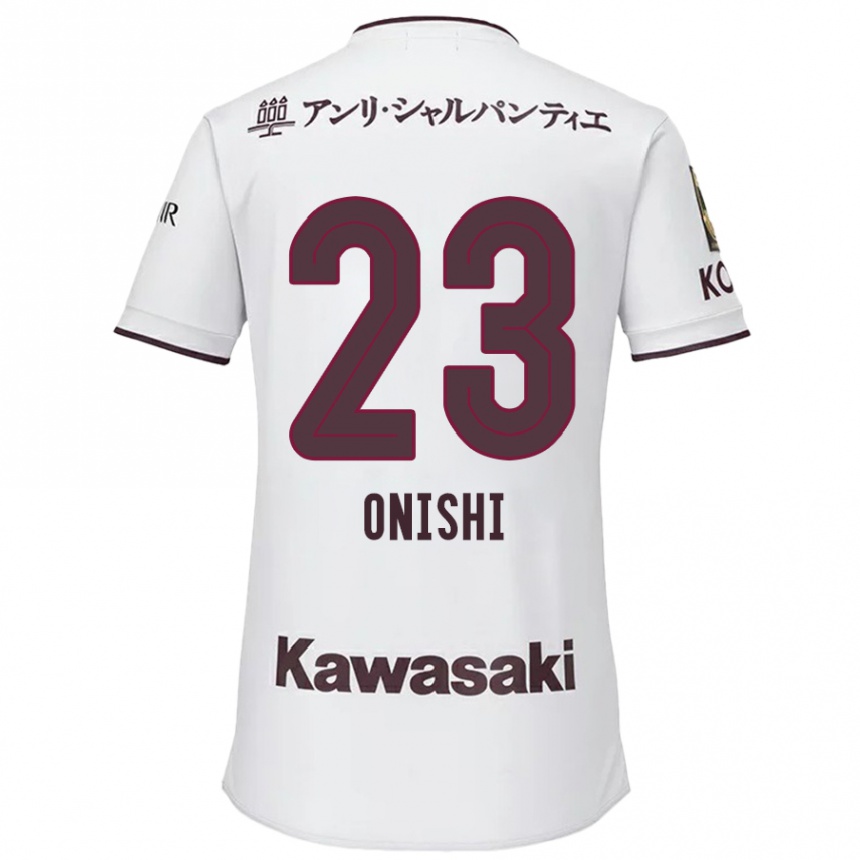 Niño Fútbol Camiseta Sota Onishi #23 Blanco Rojo 2ª Equipación 2024/25 Argentina