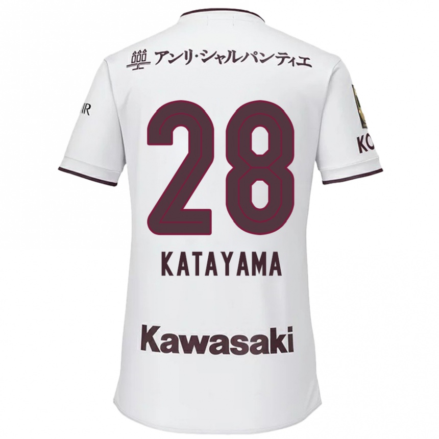 Niño Fútbol Camiseta Kota Katayama #28 Blanco Rojo 2ª Equipación 2024/25 Argentina