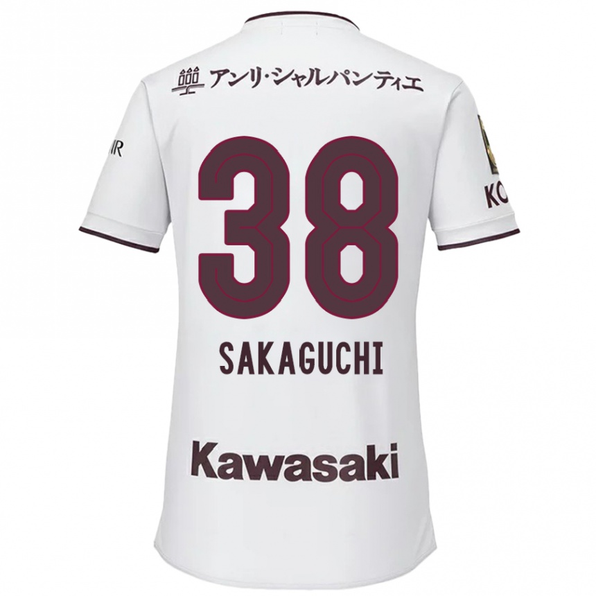 Niño Fútbol Camiseta Yuki Sakaguchi #38 Blanco Rojo 2ª Equipación 2024/25 Argentina