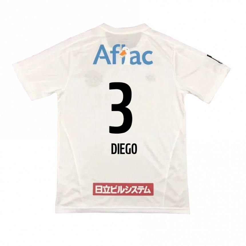 Niño Fútbol Camiseta Diego #3 Blanco Negro 2ª Equipación 2024/25 Argentina