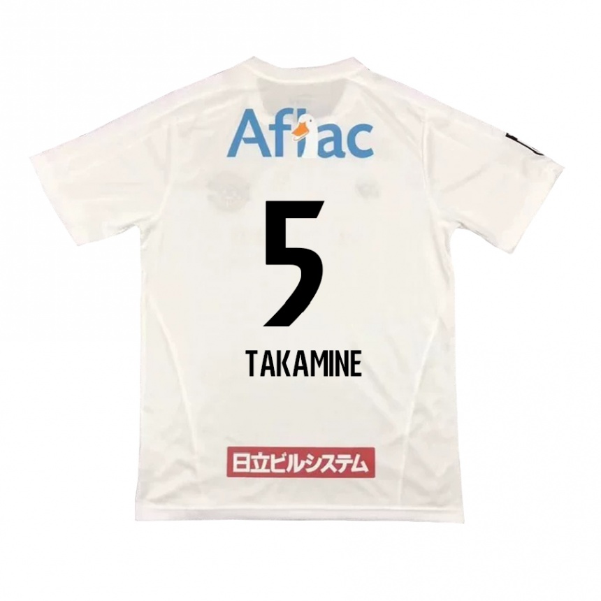 Niño Fútbol Camiseta Tomoki Takamine #5 Blanco Negro 2ª Equipación 2024/25 Argentina