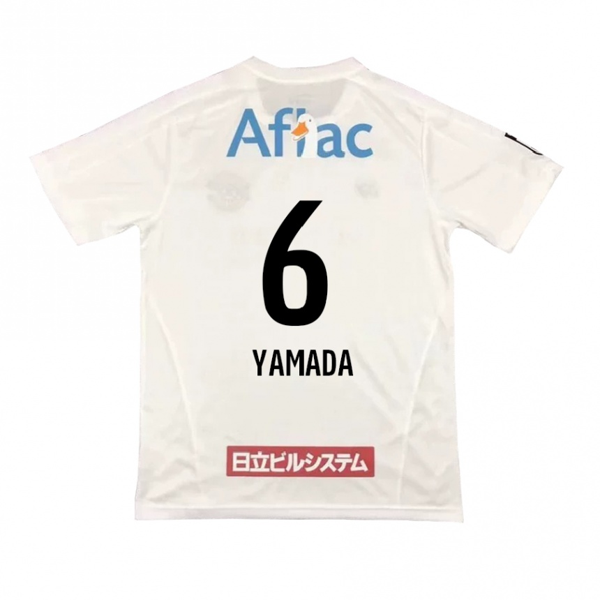 Niño Fútbol Camiseta Yuto Yamada #6 Blanco Negro 2ª Equipación 2024/25 Argentina