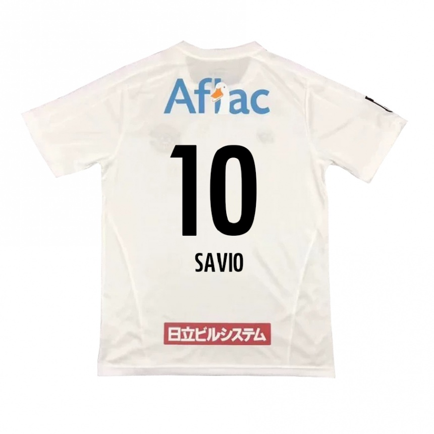 Niño Fútbol Camiseta Matheus Savio #10 Blanco Negro 2ª Equipación 2024/25 Argentina