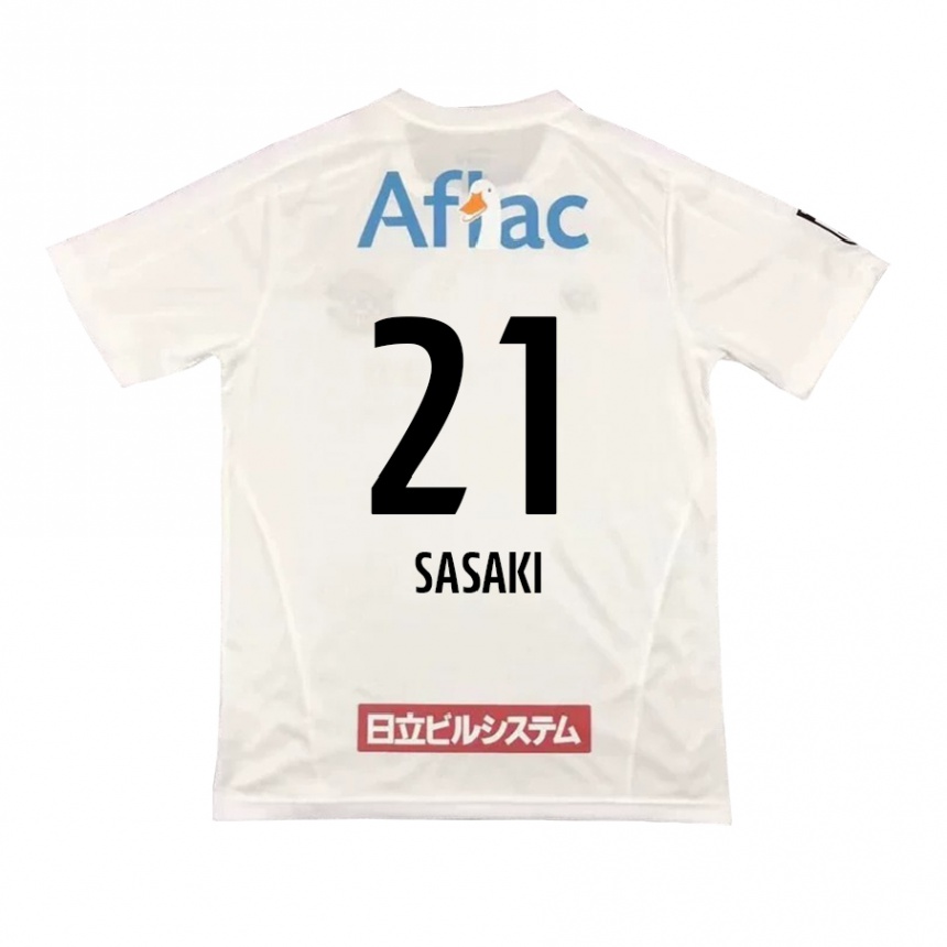 Niño Fútbol Camiseta Masato Sasaki #21 Blanco Negro 2ª Equipación 2024/25 Argentina