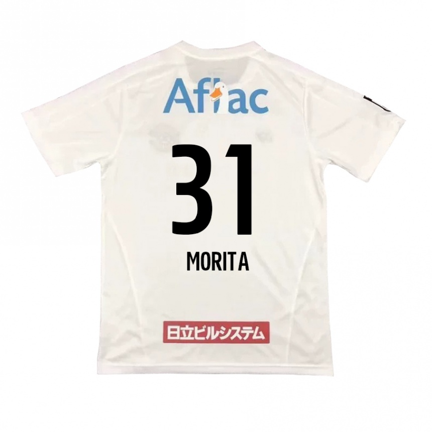 Niño Fútbol Camiseta Tatsuya Morita #31 Blanco Negro 2ª Equipación 2024/25 Argentina