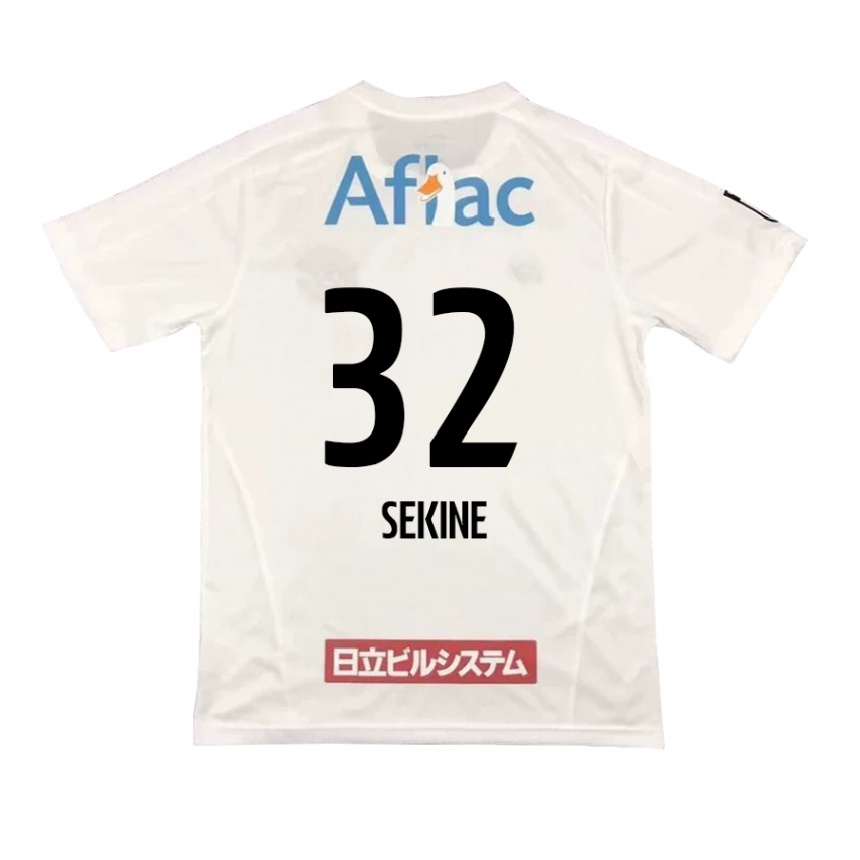 Niño Fútbol Camiseta Hiroki Sekine #32 Blanco Negro 2ª Equipación 2024/25 Argentina