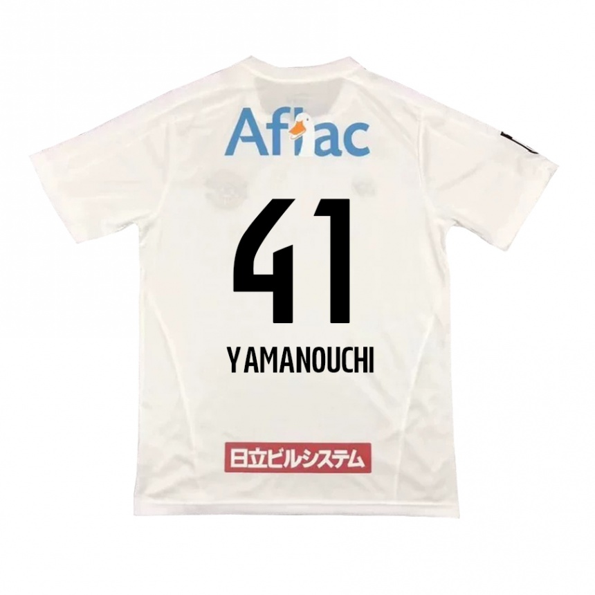 Niño Fútbol Camiseta Yusei Yamanouchi #41 Blanco Negro 2ª Equipación 2024/25 Argentina