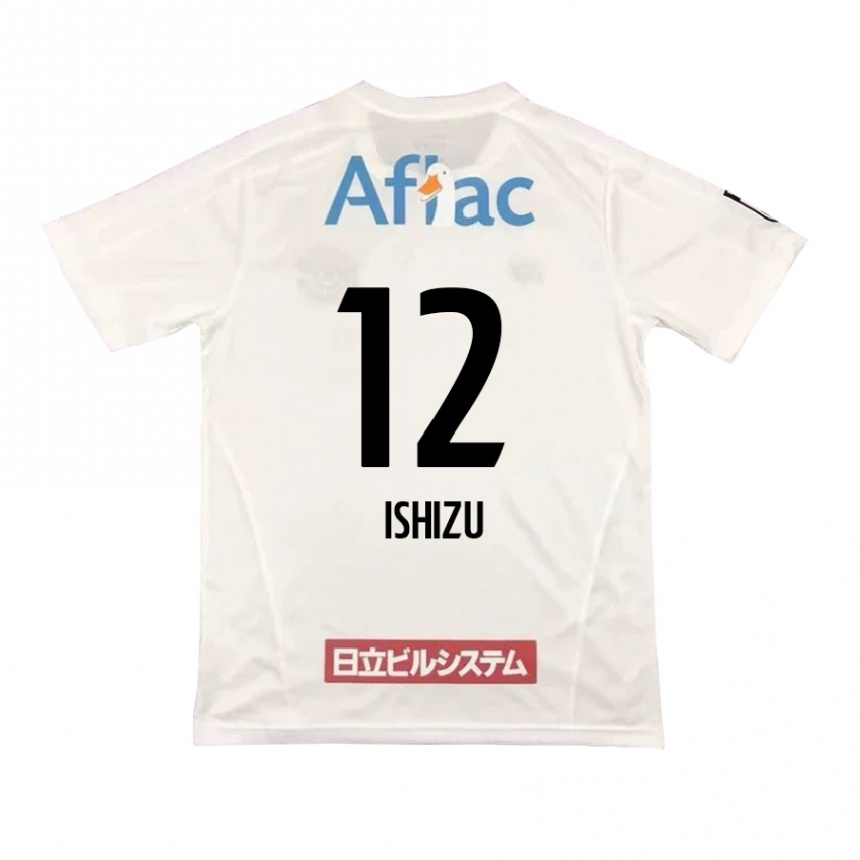 Niño Fútbol Camiseta Kazuki Ishizu #12 Blanco Negro 2ª Equipación 2024/25 Argentina