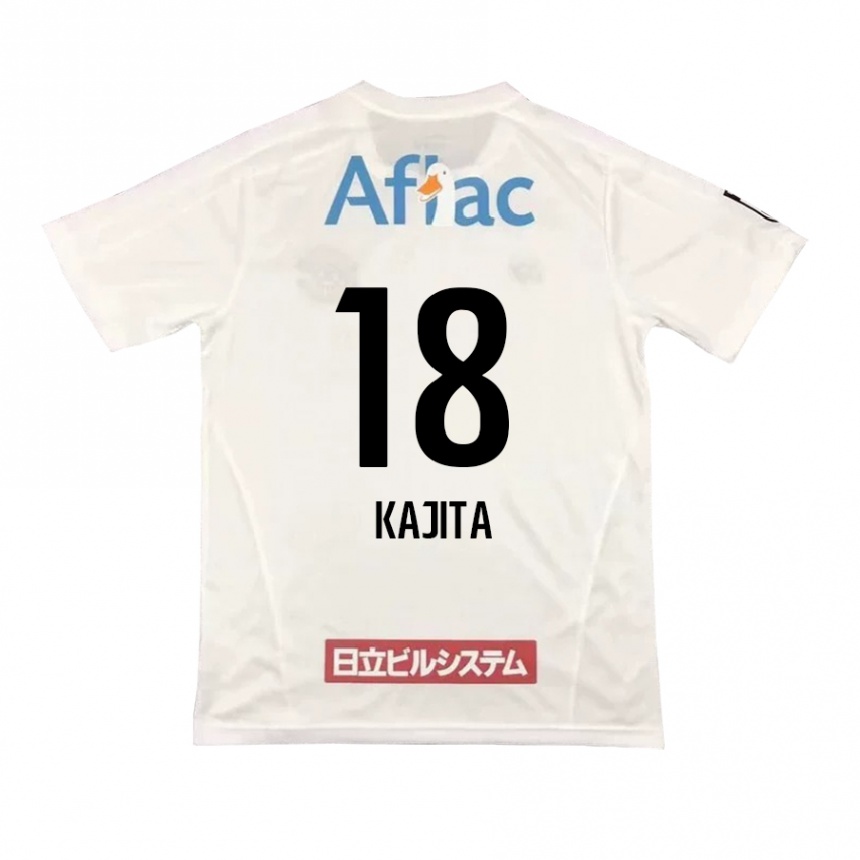 Niño Fútbol Camiseta Kento Kajita #18 Blanco Negro 2ª Equipación 2024/25 Argentina