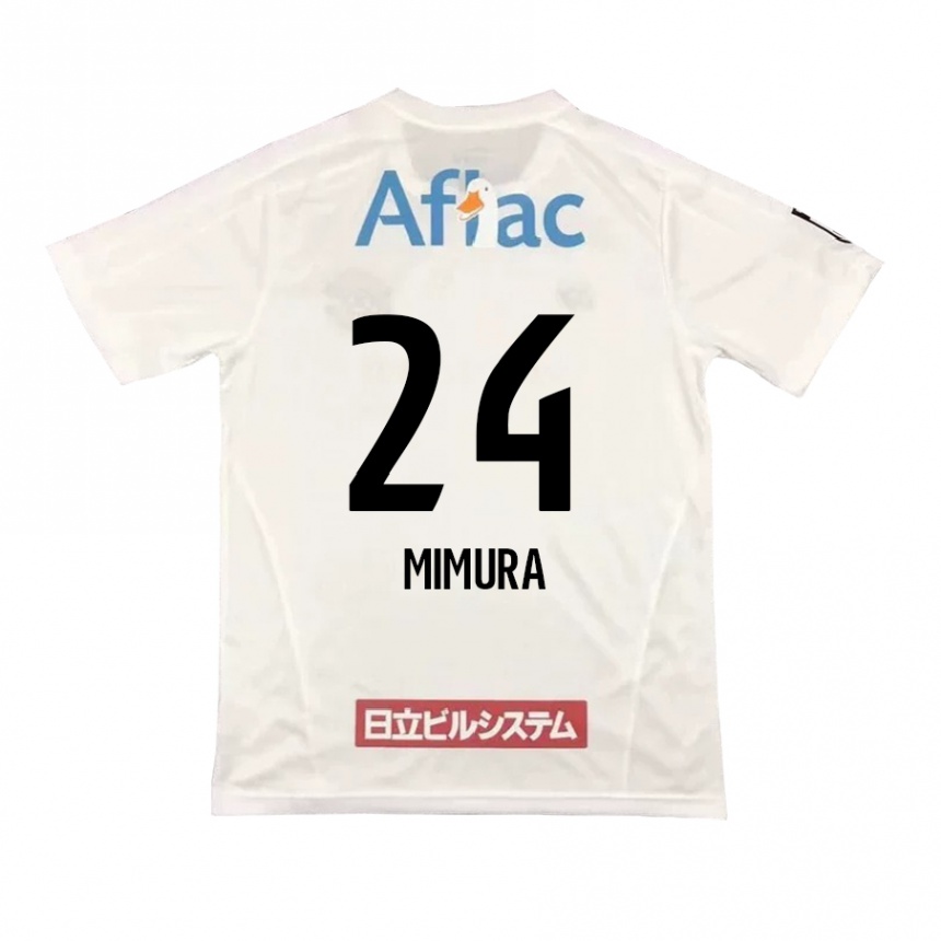 Niño Fútbol Camiseta Kaname Mimura #24 Blanco Negro 2ª Equipación 2024/25 Argentina