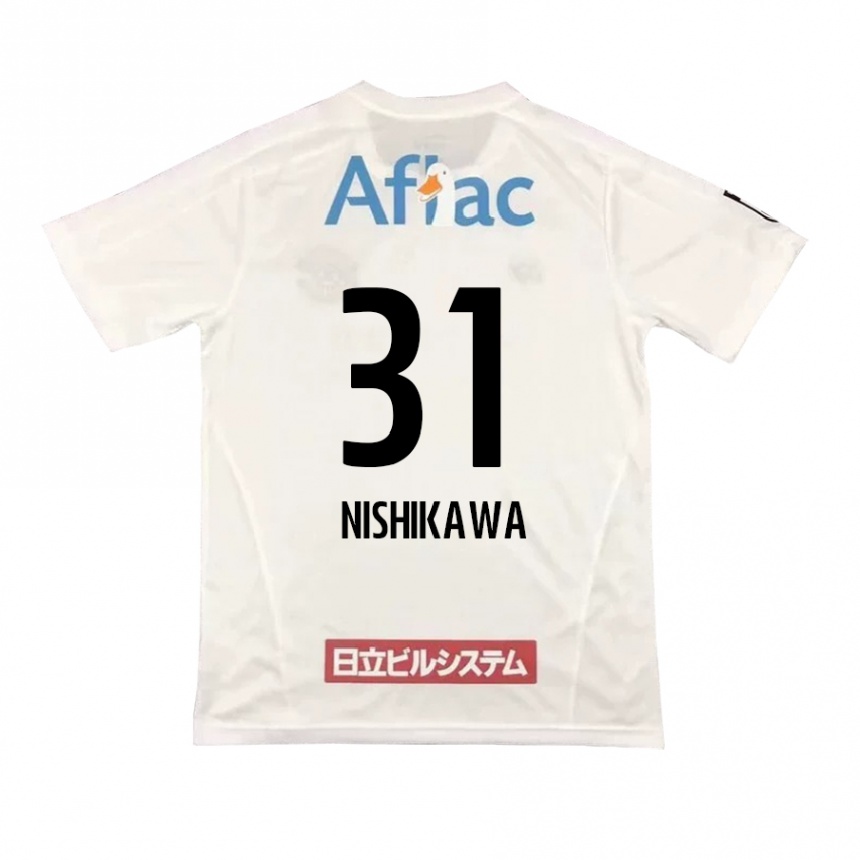 Niño Fútbol Camiseta Genki Nishikawa #31 Blanco Negro 2ª Equipación 2024/25 Argentina