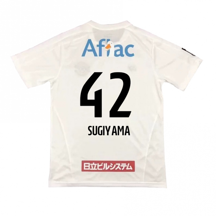 Niño Fútbol Camiseta Shunnosuke Sugiyama #42 Blanco Negro 2ª Equipación 2024/25 Argentina