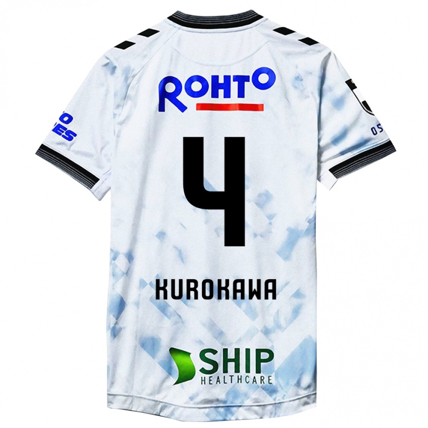 Niño Fútbol Camiseta Keisuke Kurokawa #4 Blanco Negro 2ª Equipación 2024/25 Argentina