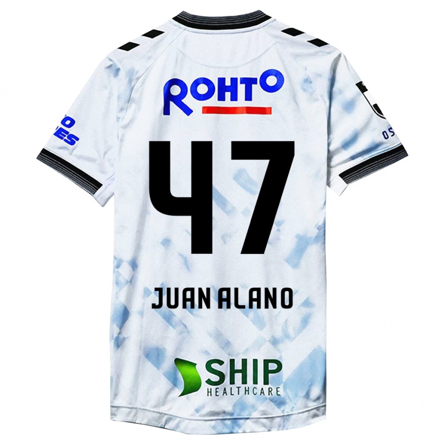 Niño Fútbol Camiseta Juan Alano #47 Blanco Negro 2ª Equipación 2024/25 Argentina