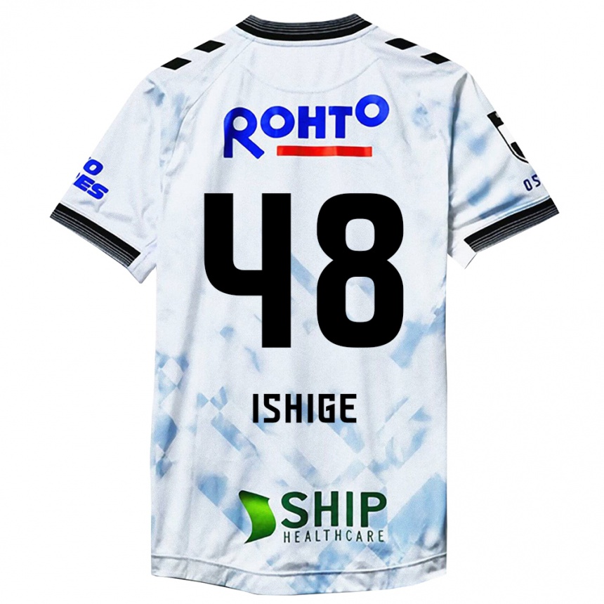 Niño Fútbol Camiseta Hideki Ishige #48 Blanco Negro 2ª Equipación 2024/25 Argentina