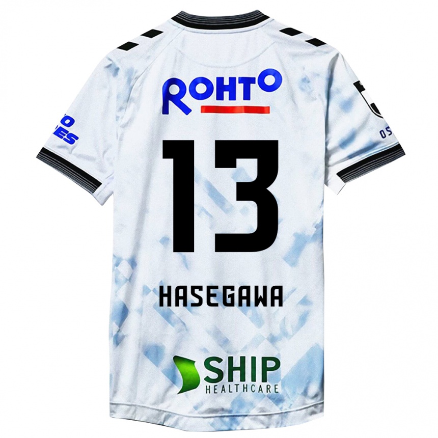 Niño Fútbol Camiseta Kosei Hasegawa #13 Blanco Negro 2ª Equipación 2024/25 Argentina