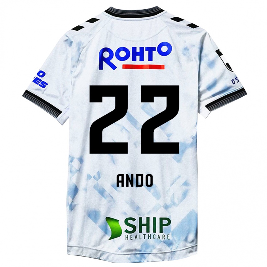 Niño Fútbol Camiseta Rikuto Ando #22 Blanco Negro 2ª Equipación 2024/25 Argentina