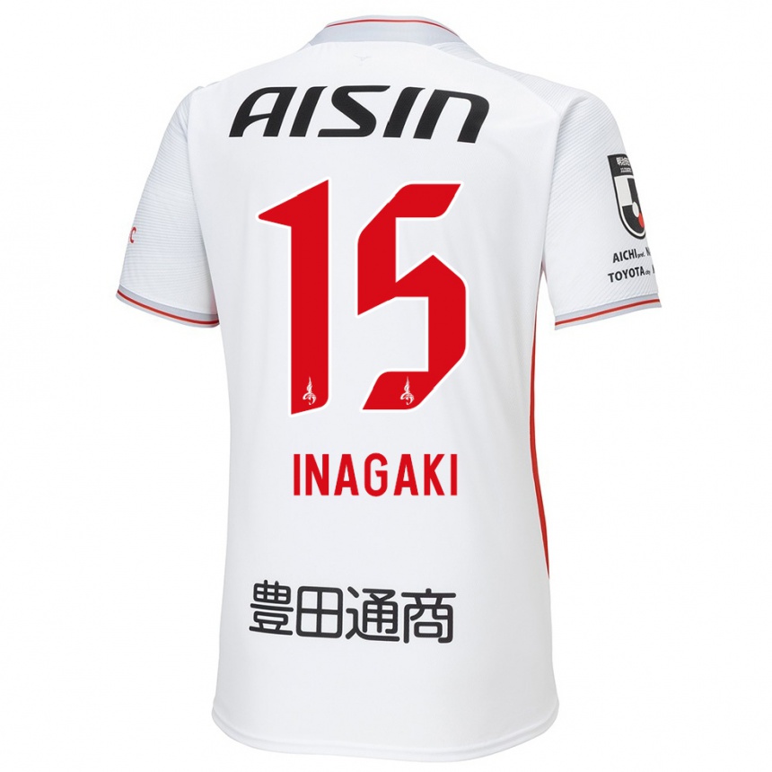 Niño Fútbol Camiseta Sho Inagaki #15 Blanco Amarillo Rojo 2ª Equipación 2024/25 Argentina