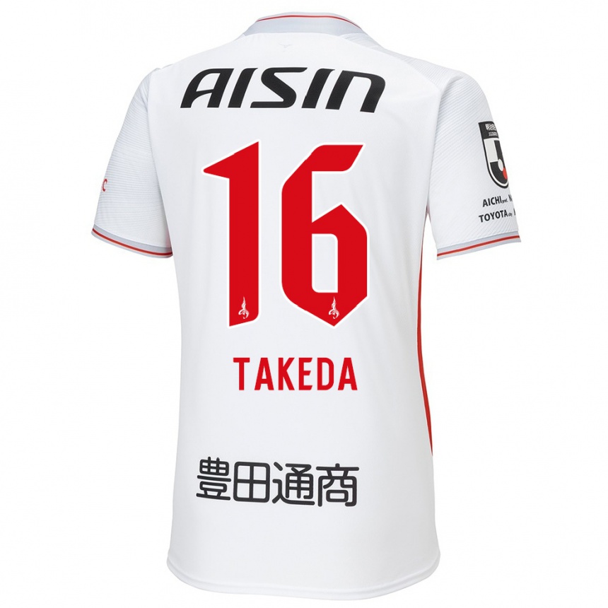 Niño Fútbol Camiseta Yohei Takeda #16 Blanco Amarillo Rojo 2ª Equipación 2024/25 Argentina