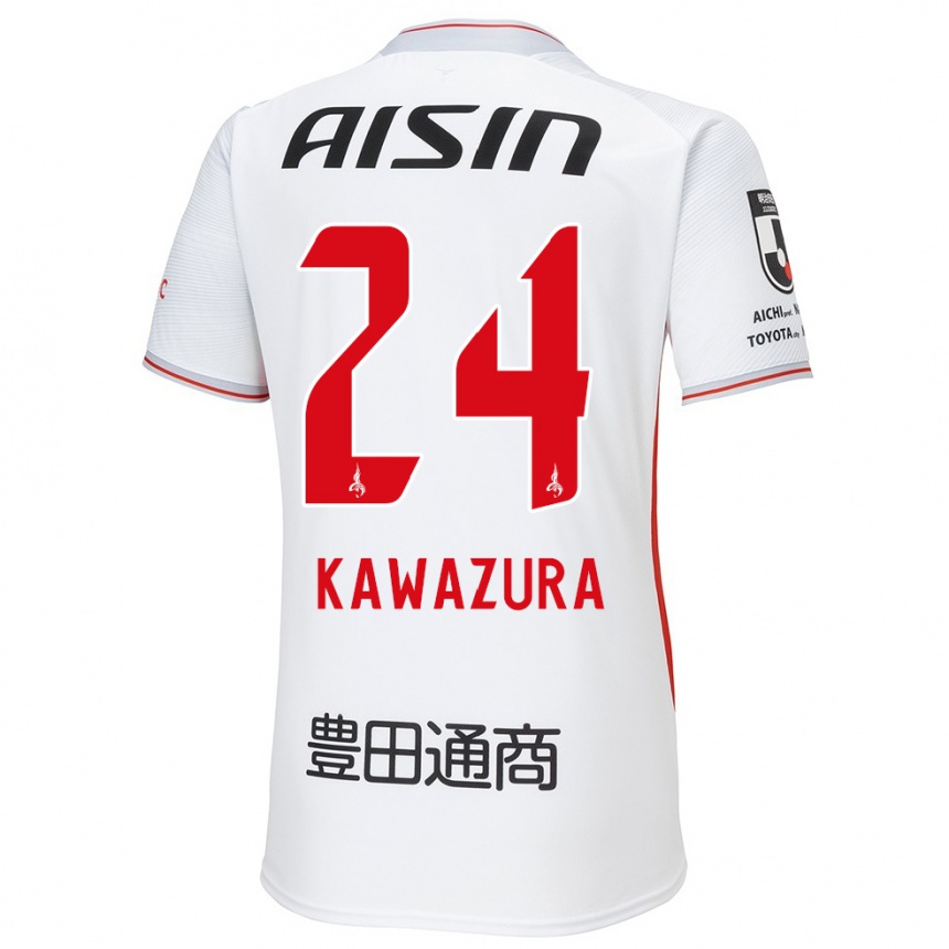 Niño Fútbol Camiseta Akinari Kawazura #24 Blanco Amarillo Rojo 2ª Equipación 2024/25 Argentina