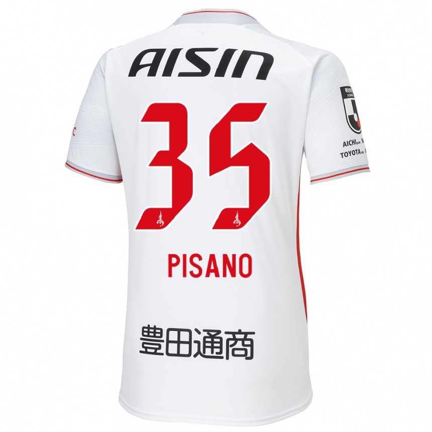 Niño Fútbol Camiseta Alexandre Pisano #35 Blanco Amarillo Rojo 2ª Equipación 2024/25 Argentina